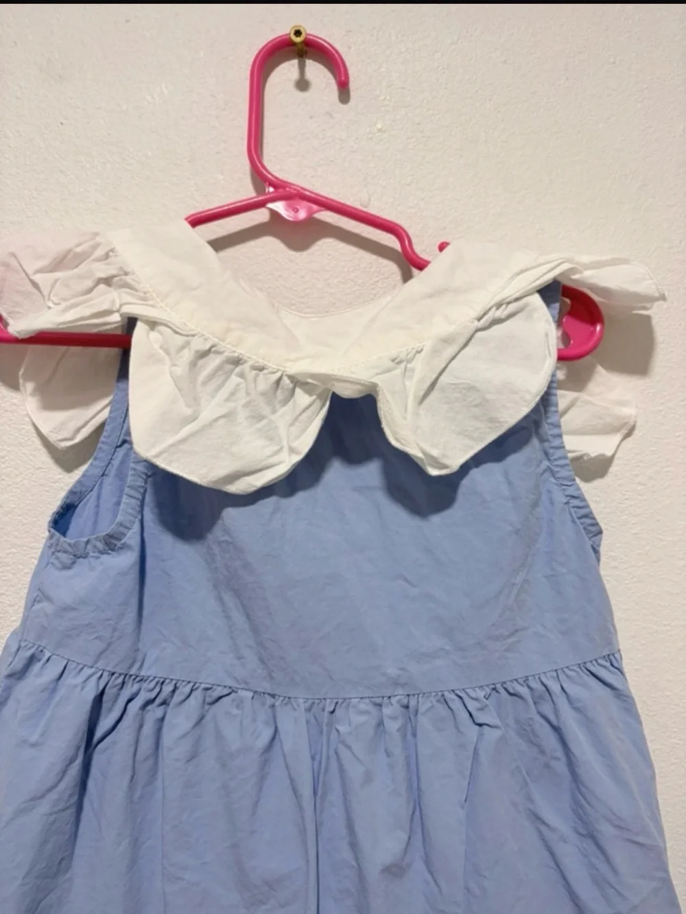 Zara Light Blue Tiered Dress with White Peter Pan Collar